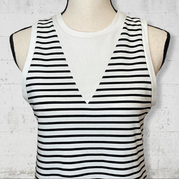 Zara Striped Tank Coastal Summer Dress Size Small Nautical Preppy - Picture 2 of 7
